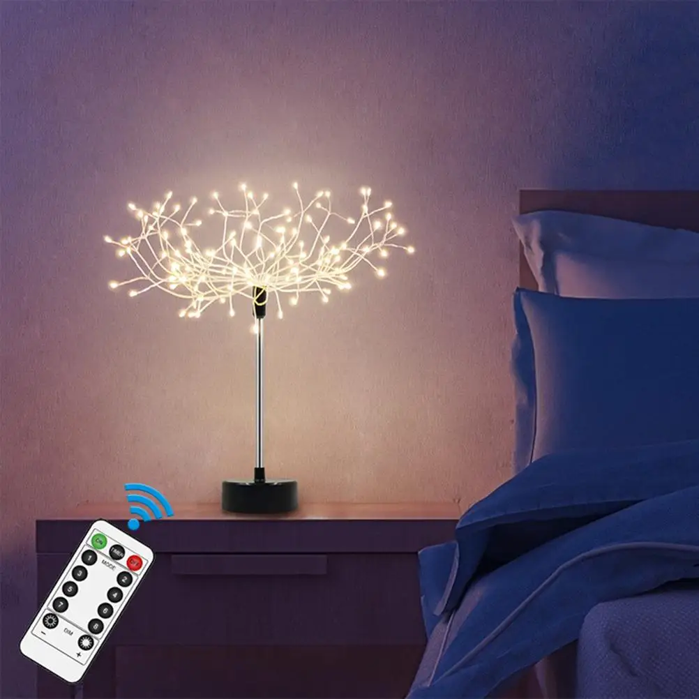 

LED Fireworks Tree Night Lights USB Battery Operated Fireworks Fairy Light Bonsai Tree Lamp Wedding Bedroom Christmas Decoration