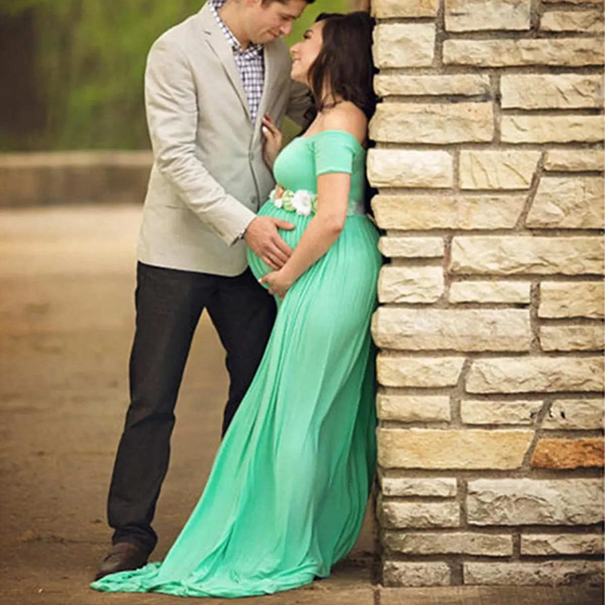 Элегантные платья для беременных с открытыми плечами Одежда реквизит фотосъемки