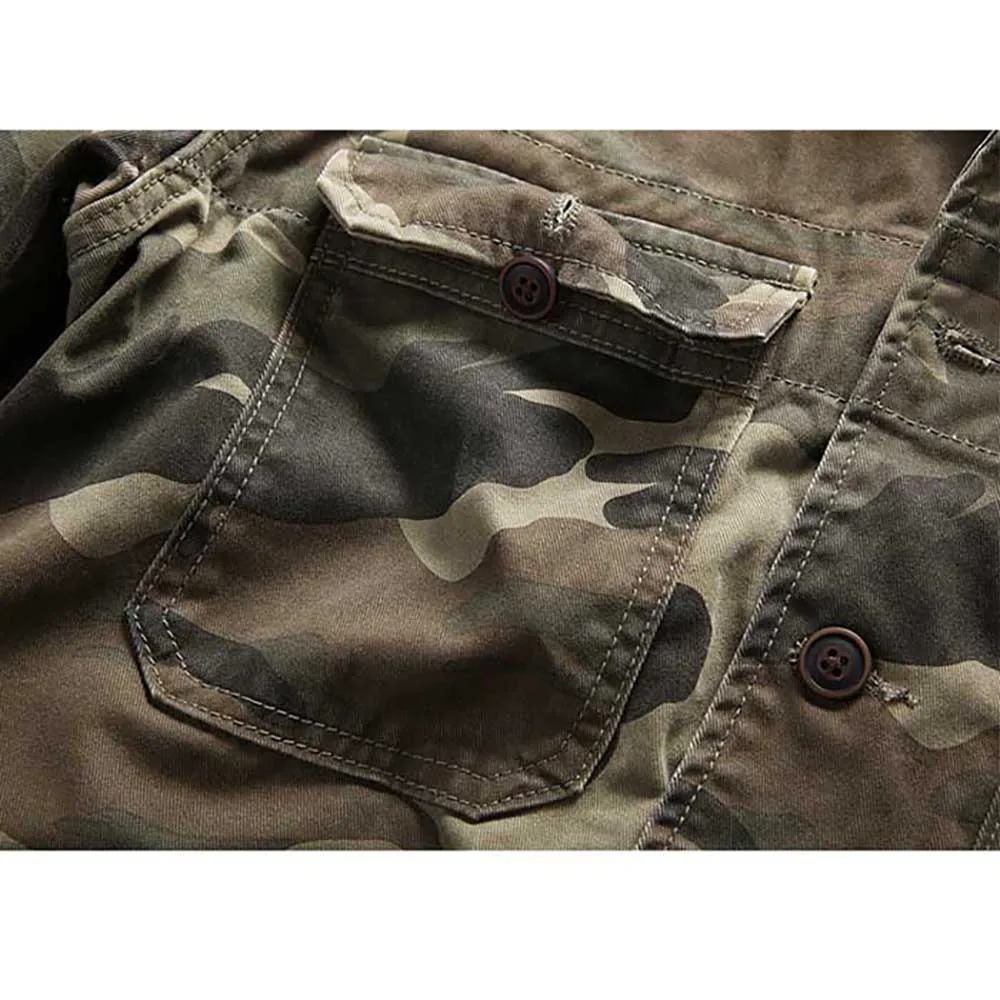 New Fashion Camouflage Shirts Men's Casual Military Army Style Cargo Shirt Long Sleeve Streetwear Clothing