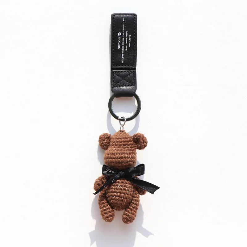 New Arrival Leather Tassel Bow-knot Bomgom Bears Keychains All hand-woven Gloomy Bear Key Ring Car Chains Bag Pendant 2020 | Украшения и
