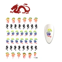 2pcs 3d nail art stickers mix color dragon pattern self adhesivenail sticker acrylic tips manicure diy decorations