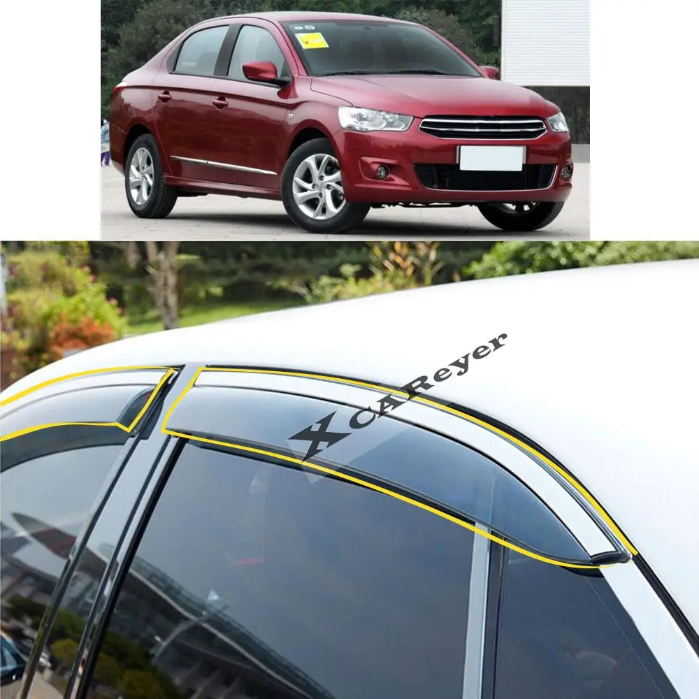 

Автомобильная наклейка для Citroen E-elysee 2014 2015 2016 2017 2018 2019, пластиковое стекло, ветрозащитный козырек, запчасти для вентиляционных отверстий от ...