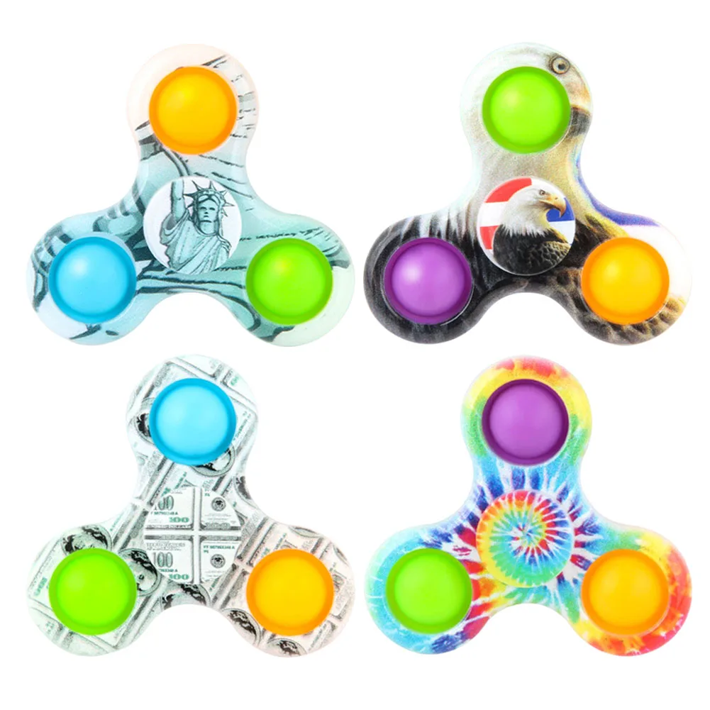 

Three-Finger New Kids Adults Fingertip Spinner Push Bubble Key Fingertip Spinner Push Bubble Anti-Stress Decompression Craft Toy