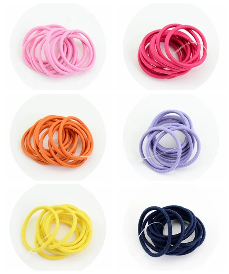 50 штук тугих резинок для волос для девочек в виде простых ручных работ, резинок для хвоста, пучка волос и аксессуаров для детей.