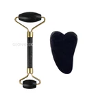 Нефритовый ролик Gua Sha, набор для массажа лица, устройство для ухода за кожей, инструменты для похудения, массажер из розового кварца