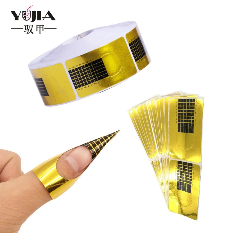 

100/500pcs French Nail Form Tips Acrylic Gel Nails Sticker Extension Curl Form For Nail Polish UV Gel Tips Builder Guide
