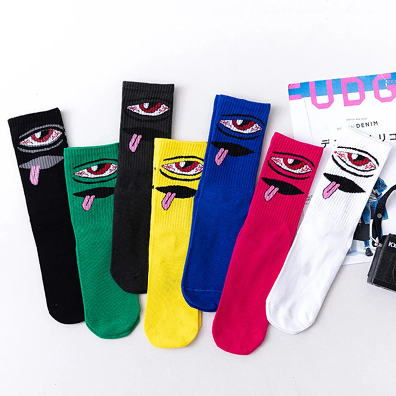Роскошные брендовые модные повседневные Хлопковые женские носки Harajuku черные женские носки Meias для хип-хопа скейтборда уличная одежда мужские носки