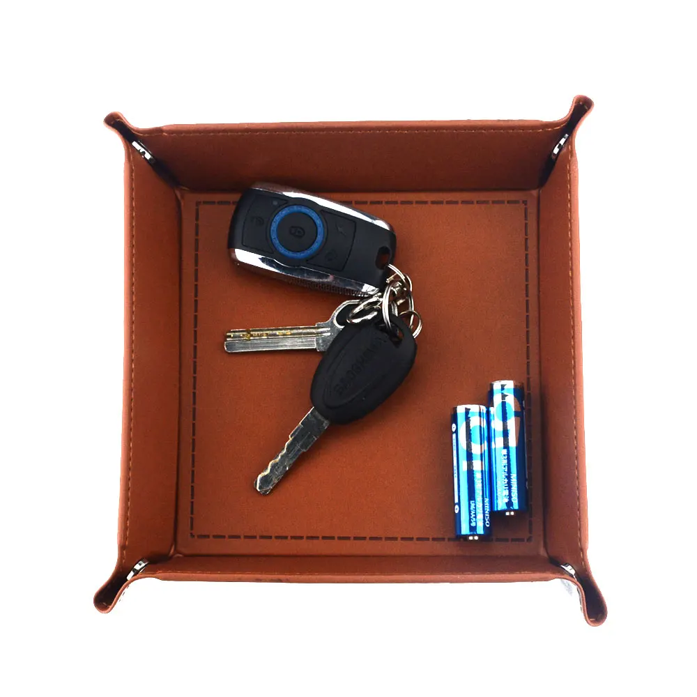 Складной ящик для хранения квадратный лоток из искусственной кожи кошелек