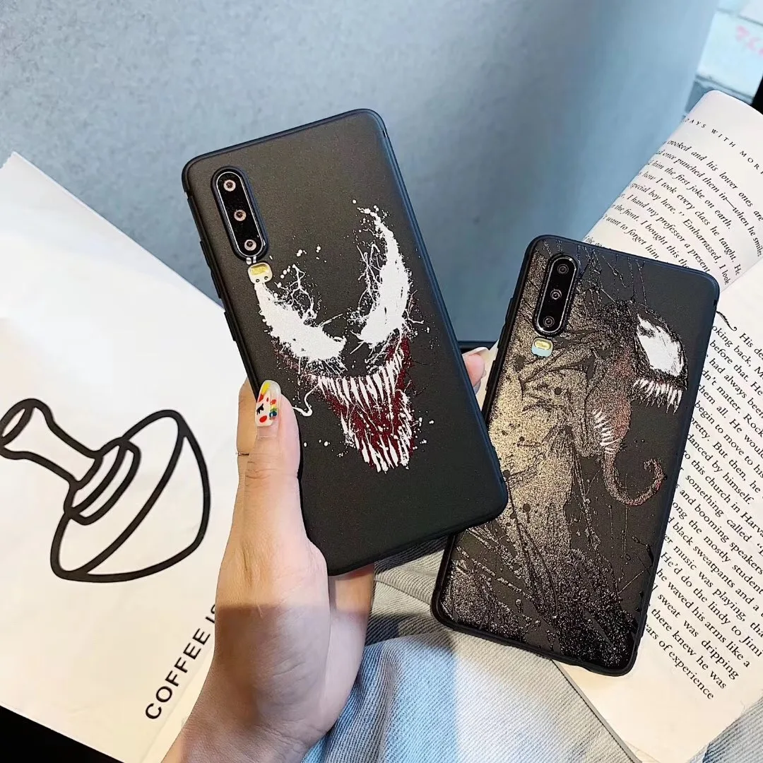 Marvel Venom 3D Relief TPU Back Phone Case for Samsung S8 note9 Huawei iphone 6 s 7 8 plus 11 Pro Max X XS Xr Cover |