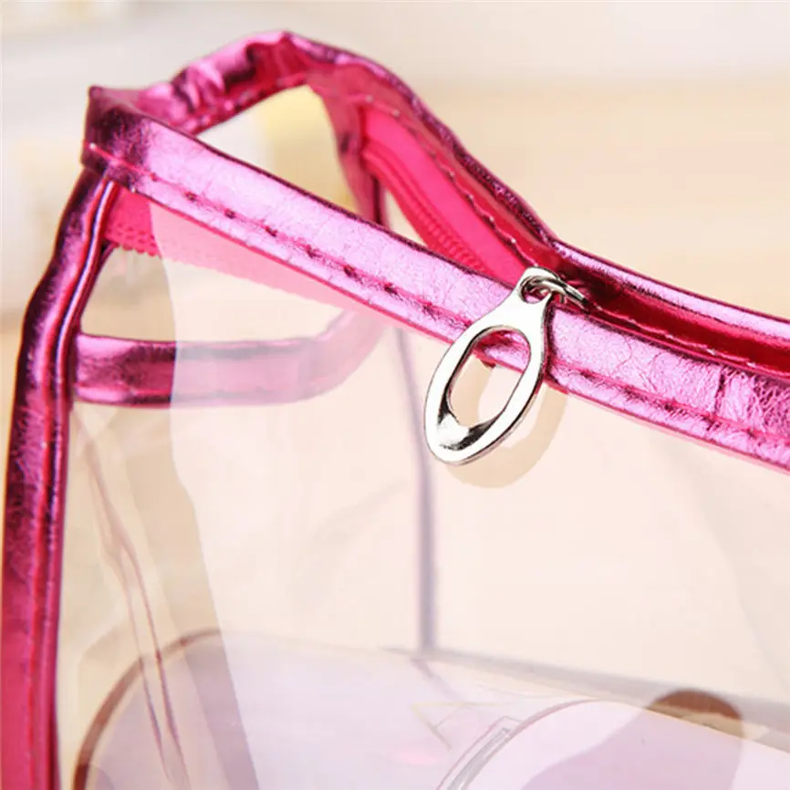 1X прозрачная пластиковая дорожная косметичка из ПВХ для макияжа сумка туалетных