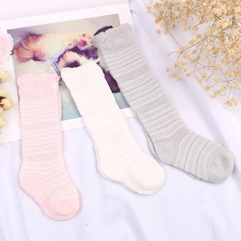 

Non-slip Long Socks Kids Knee High Socks New 0-6Years Cute Baby Boys Girls Cotton Mesh Breathable Soft Socks Newborn Infant