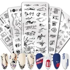 Наклейки для ногтей NICOLE DIARY пластины для штамповки ногтей, из нержавеющей стали, с геометрическим принтом