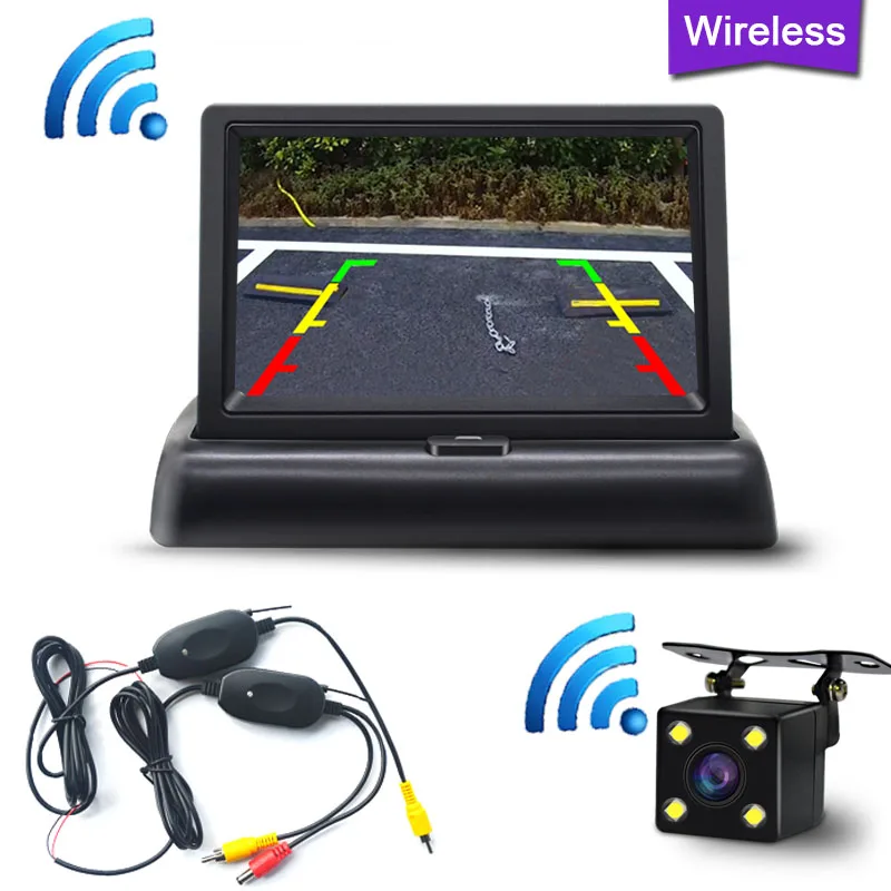 Backup Rear View Camera Wireless for car Wiring Kit 2.4GHz Vehicle Cameras Wireless Transmitter/Receiver Easy Installation