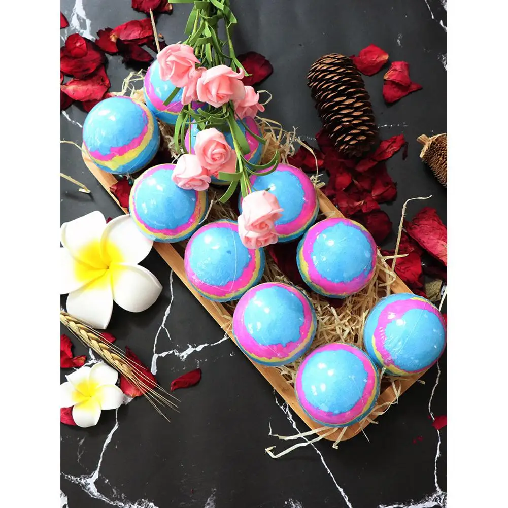 Яркий гламурный 1 шт. Радуга звездное небо спа ванна бомба соль мяч ароматерапия