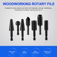 7pcs 14 drill bit set woodworking rotary drill bits hex handle wood work knife wood carving tool high carbon steel