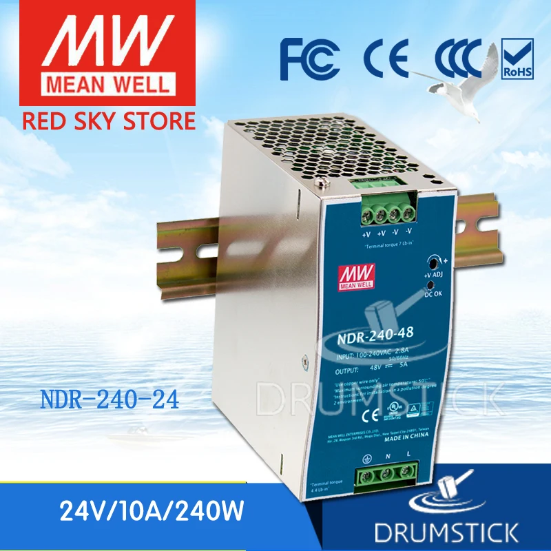 Оптовая продажа цена товара MEAN WELL! NDR 240 24 24V 10A meanwell 240W один Выход промышленные на din