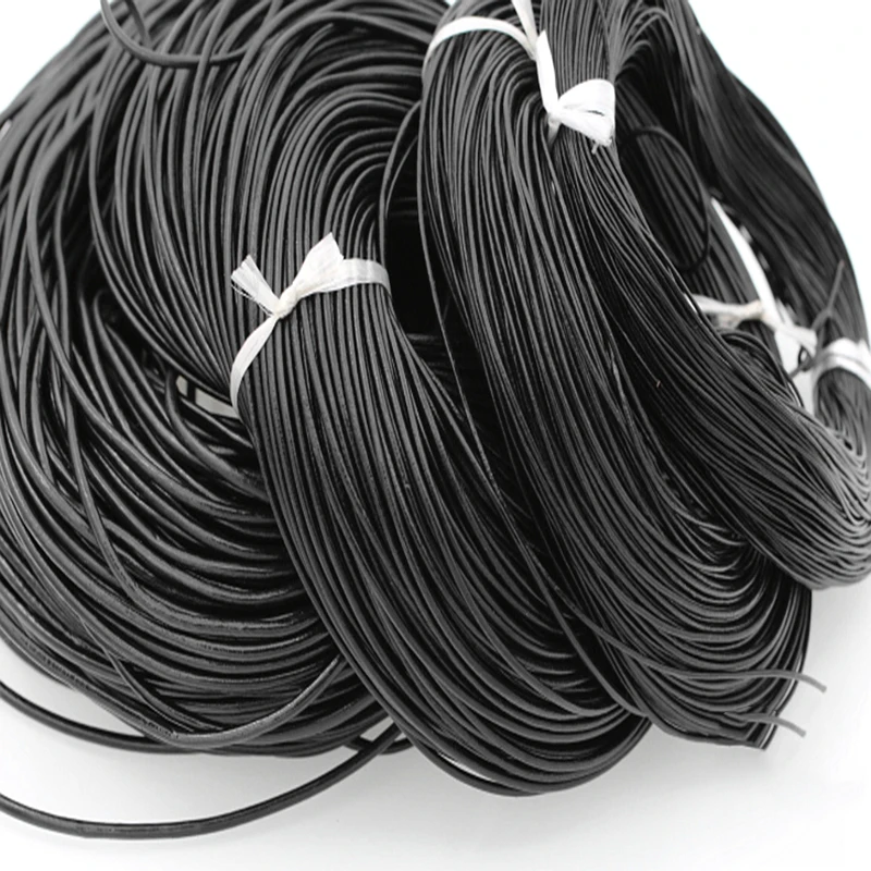 Черная Воловья Кожа Веревка DIY материалы ручной работы аксессуары ПЭТ плетеный