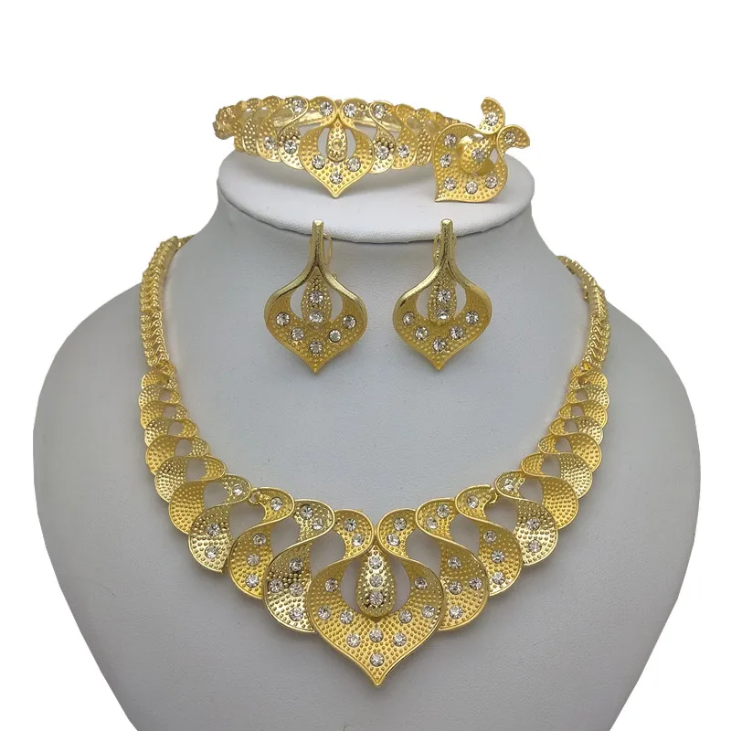 Набор ювелирных изделий набор из золотого цвета и браслета серьги кольца|african beads