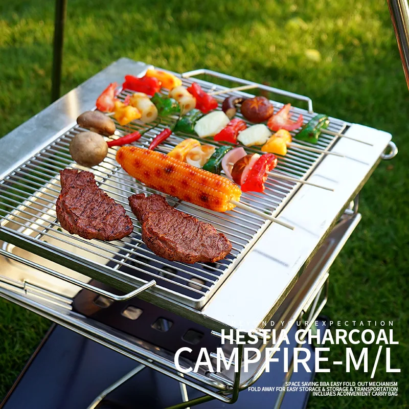 

Portable Stainless Steel BBQ Grill Folding BBQ Grill Outdoor BBQ Grill Camping Picnic Barbecue Tool Barbecue Accessories