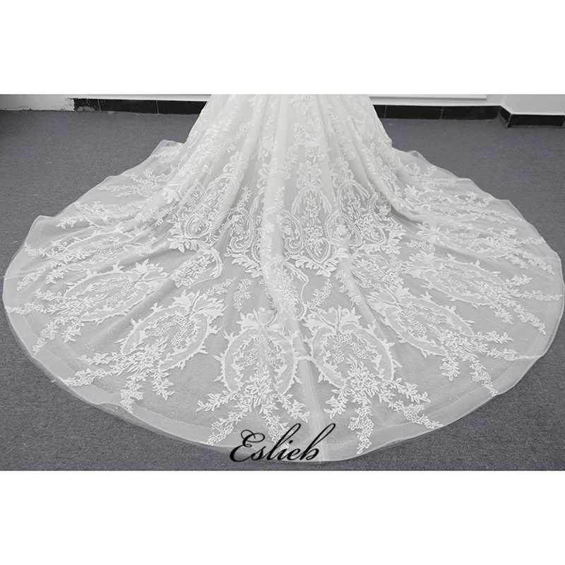 

Eslieb Nude tulle Lace beads Ball Gown wedding dress 2020 shining wedding dress vestido de Noiva