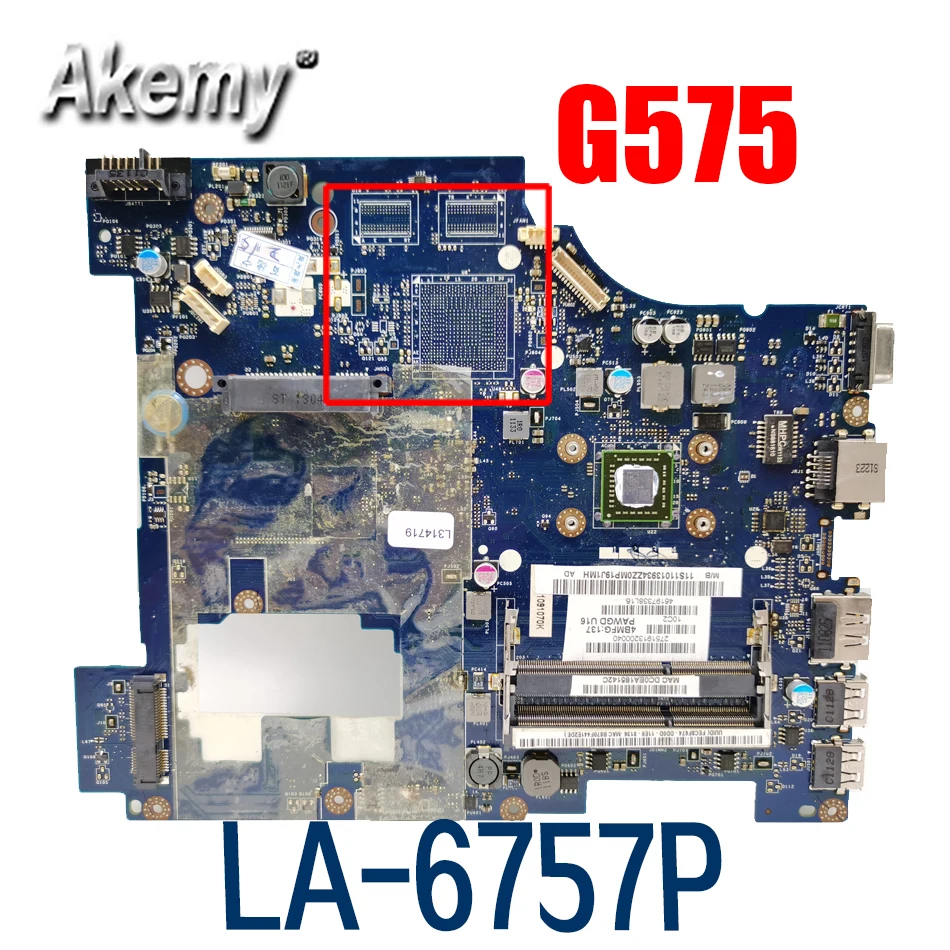 

Laptop motherboard For LENOVO Ideapad G575 EME450 Laptop Motherboard PAWGD LA-6757P 11013934 DDR3 Notebook Mainboard