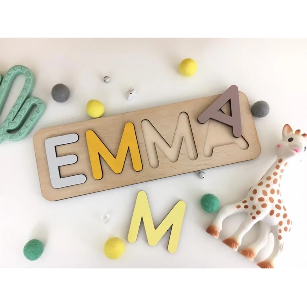 Деревянная головоломка Монтессори с любым элементом под заказ Обучающие Детские