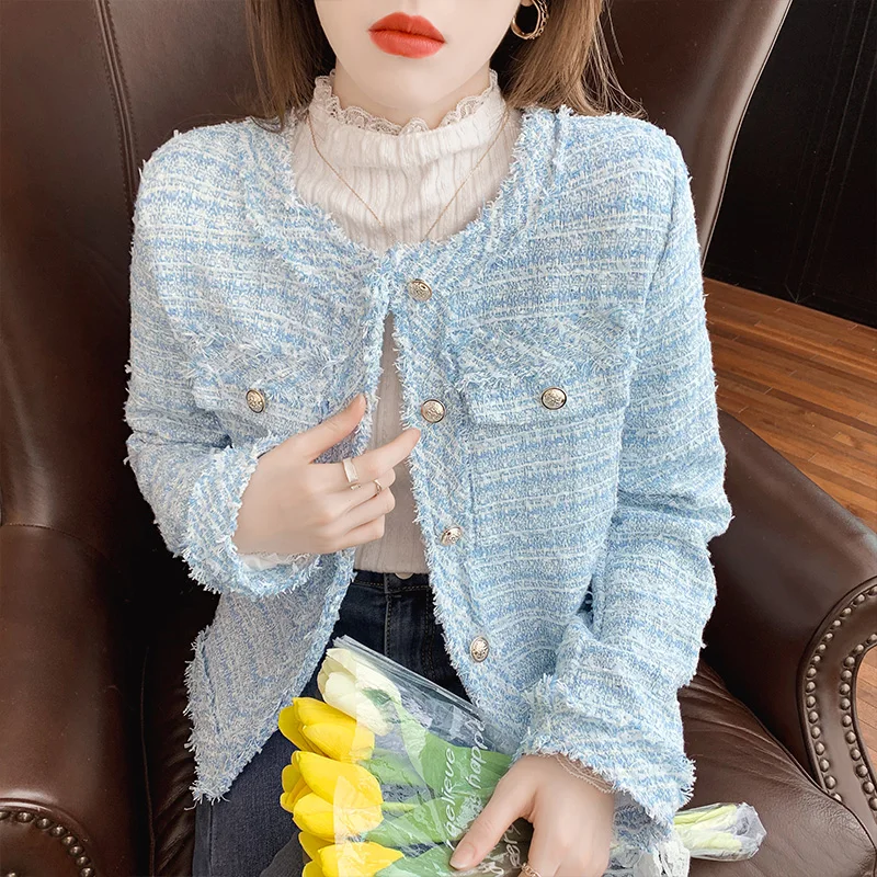 

Высококачественная твидовая куртка, пальто, женская верхняя одежда, женские осенне-зимние повседневные пальто, подходящие ко всему