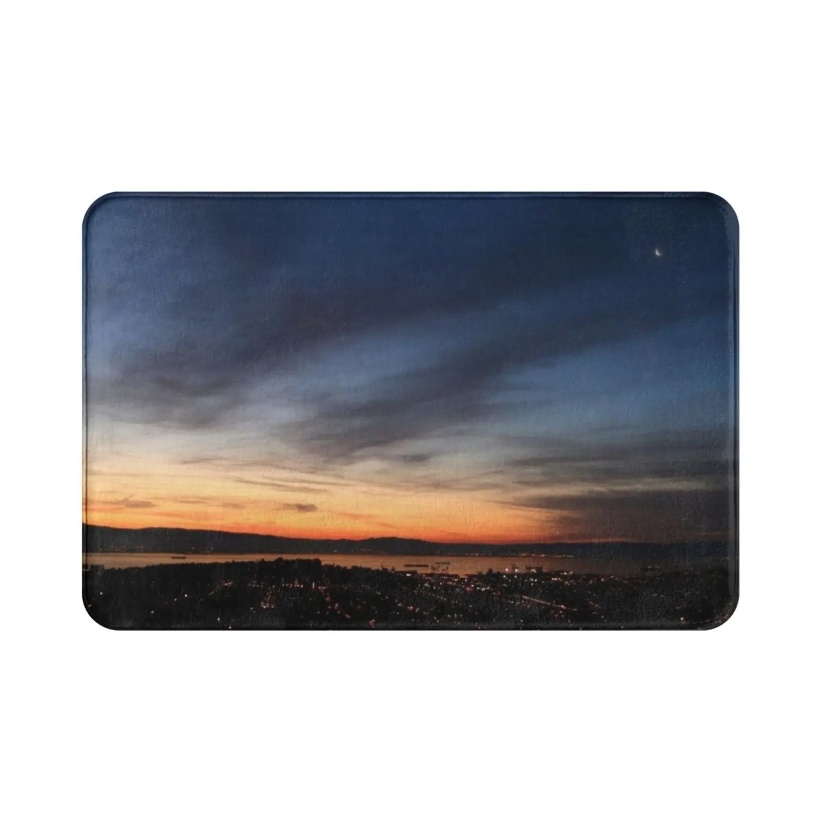 Коврик с изображением Полумесяца над городом от Bay мягкий ковер полумесяца