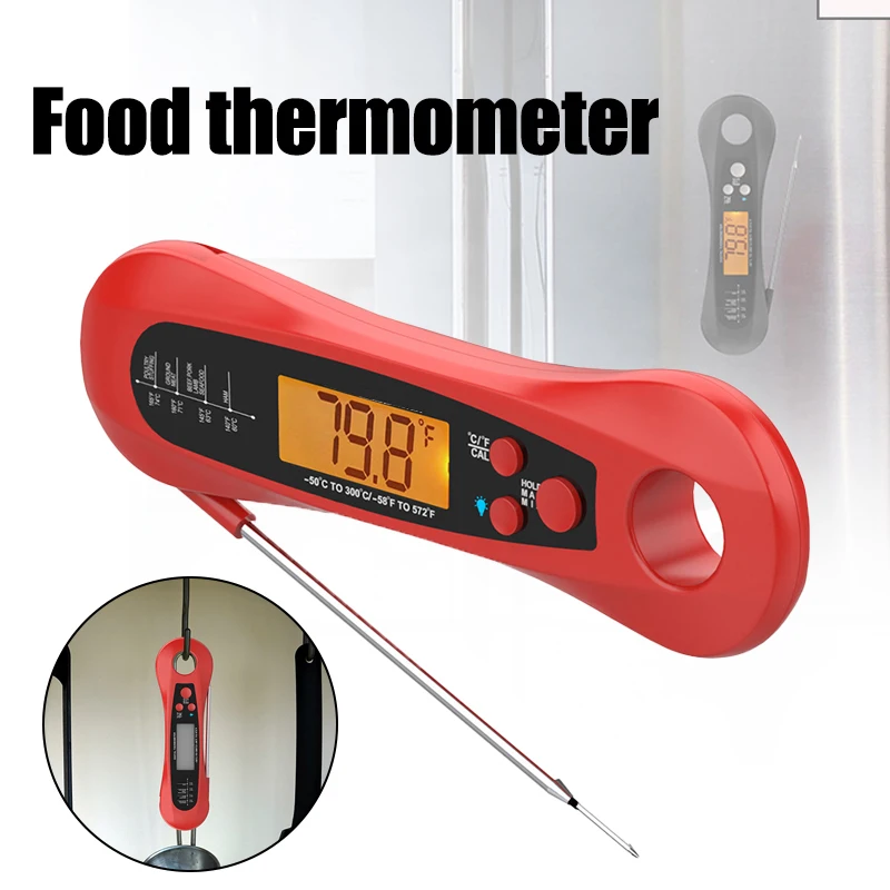 

2021, цифровые термометры для мяса, для приготовления пищи, водонепроницаемый, мгновенного считывания, пищевой термометр со складным щупом, к...
