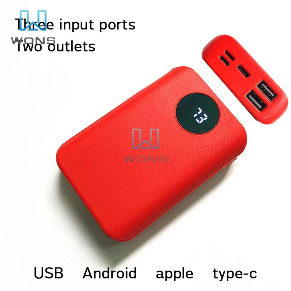 Портативный внешний аккумулятор с 2 USB-портами 3x18650 дюйма |