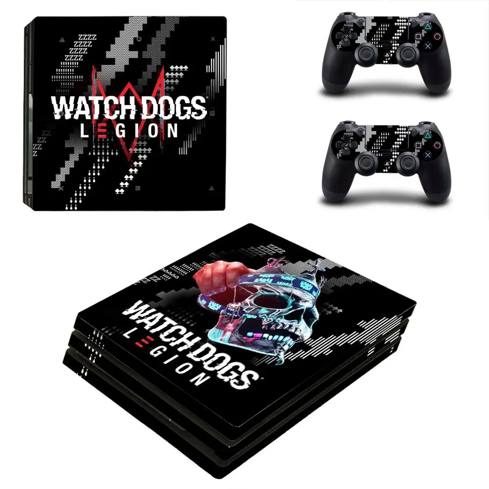 Наклейка на кожу Watch Dogs Style PS4 Pro для консоли Sony Playstation 4 и 2 контроллеров наклейка