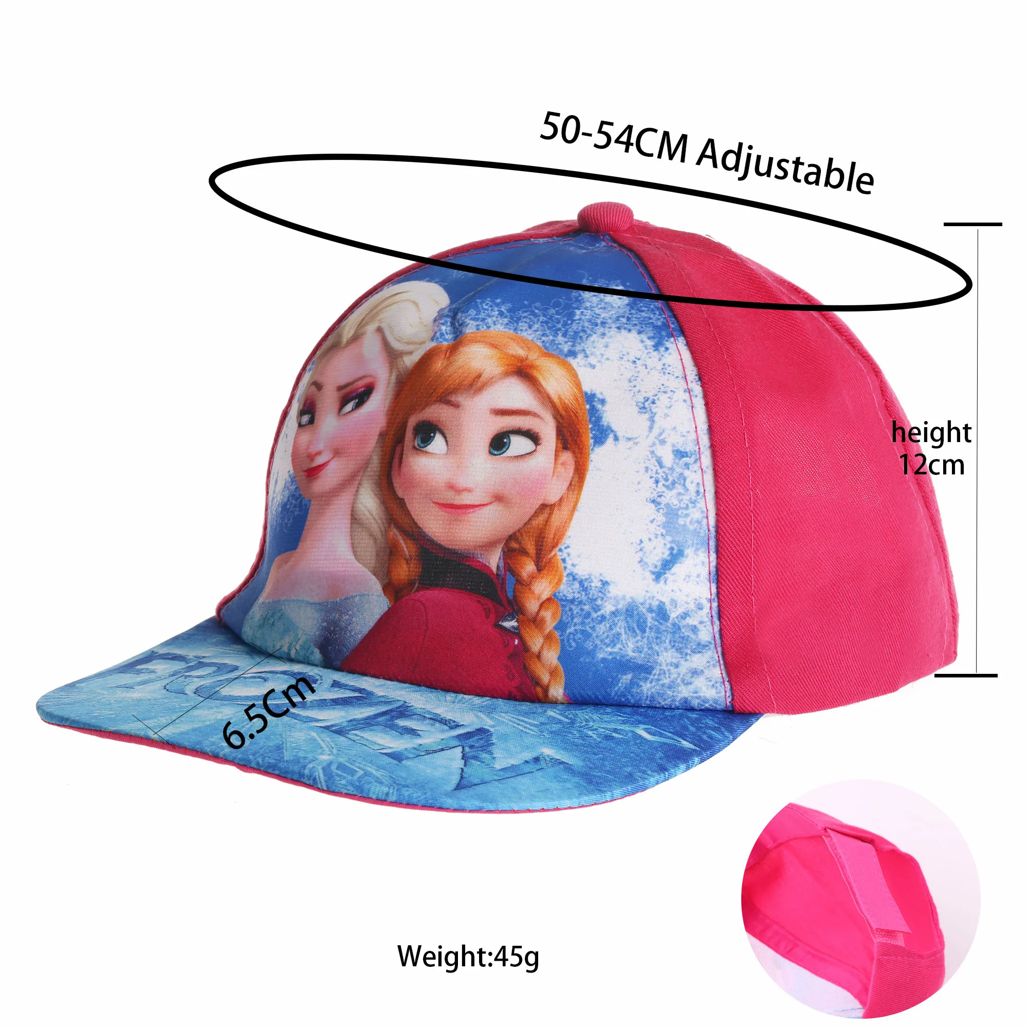 

Disney Cartoon Baseball Frozen Elsa Princess Mickey Spring Summer Caps For Children Sun Hat for Boys And Girls Sunscreen Casquet