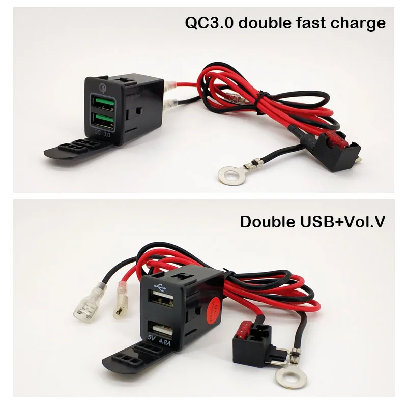 Автомобильное зарядное устройство USB разъем QC 3 0 Быстрая зарядка отображение