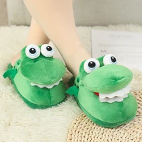 women crocodiles plush slippers with open mouth cotton slippers with a moving mouth for winter a66