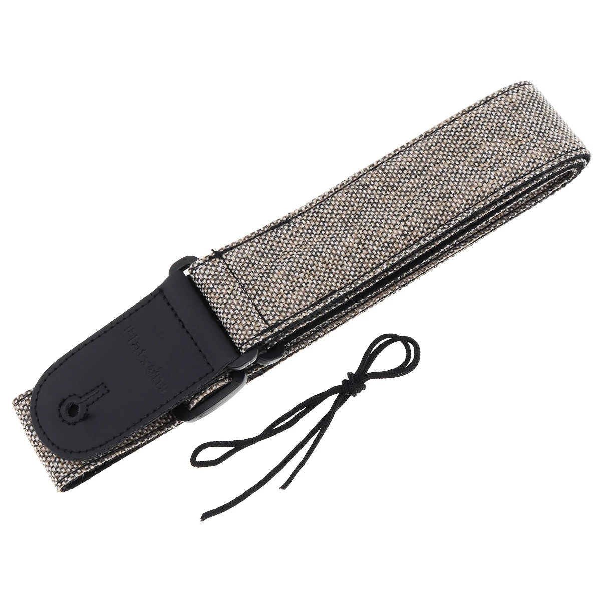 

PU Leather Head Durable Cotton & Linen Guitar Strap Double Fabric with Plectrum Pocket for Acoustic Electric Bass Guitar