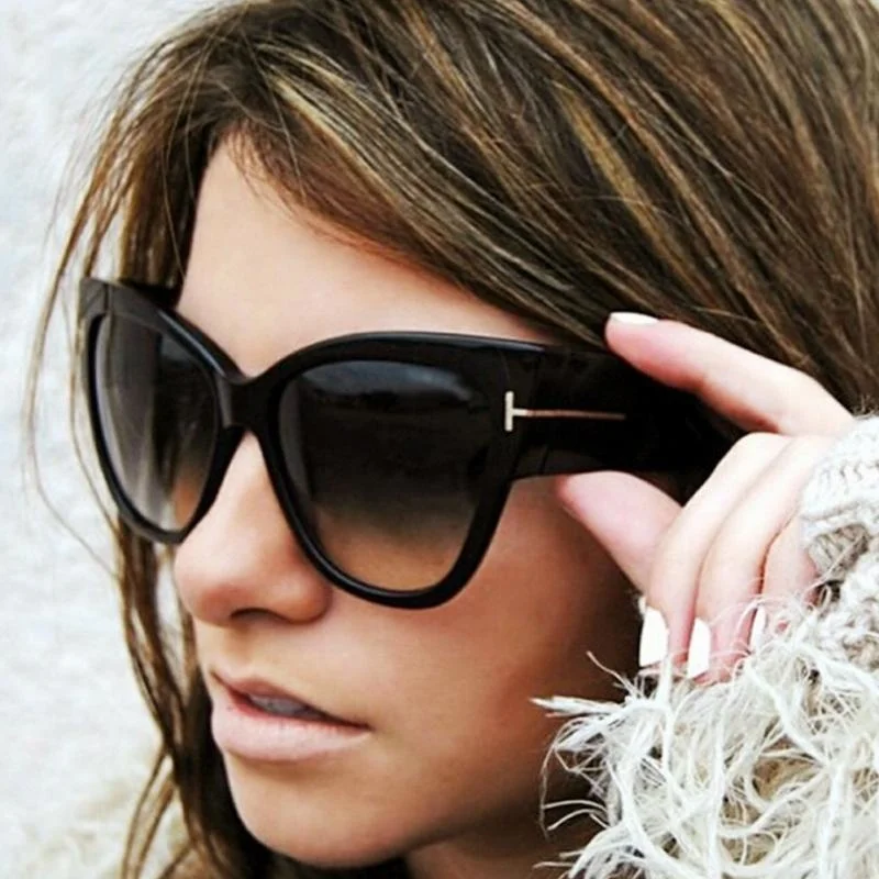 

New Fashion Brand Designer Cat Eye Women Sunglasses Female Gradient Points Sun Glasses Big Oculos feminino de sol UV400