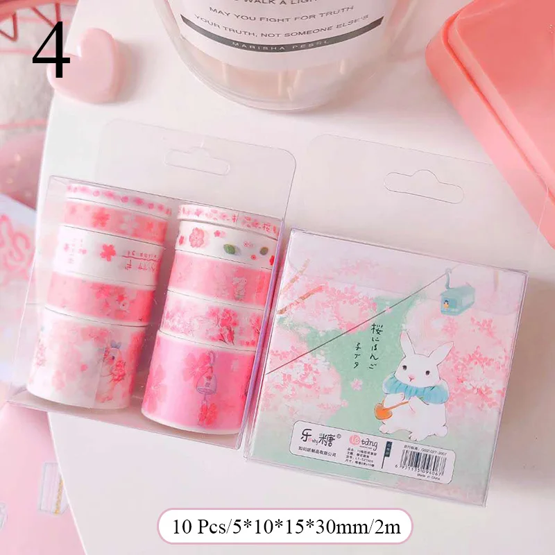 4 10 шт./компл. Kawaii Cat клейкая лента милый веселый лента Washi голубого океана декоративная клейкая лента для Скрапбукинг DIY Фотоальбом - Цвет: 4