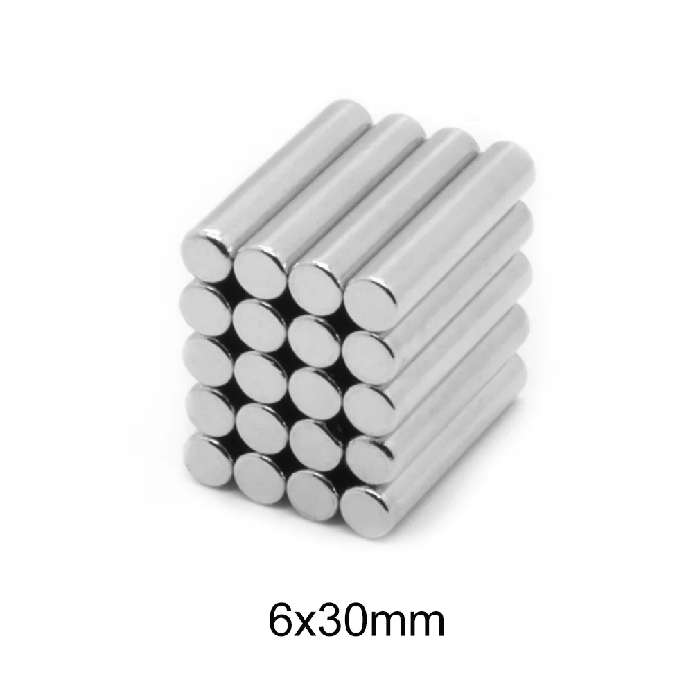 

5~60PCS 6x30 mm Thick Strong Cylinder Rare Earth Magnet 6mm*30mm Round Neodymium Magnet 6x30mm Small Magnet Disc 6*30 mm N35