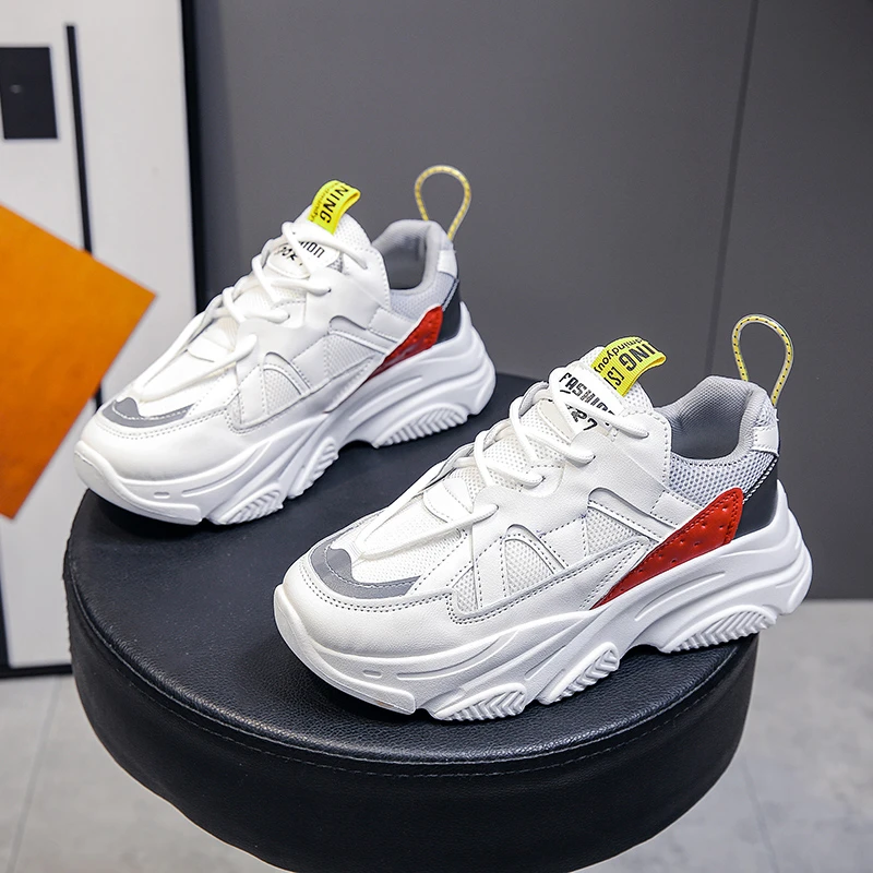 

2021 New Summer Mesh Shoes Women Fashion Travel Platform Sneakers Woman Lace-Up Round Toe Running Sneaker Women's Daddy Shoe