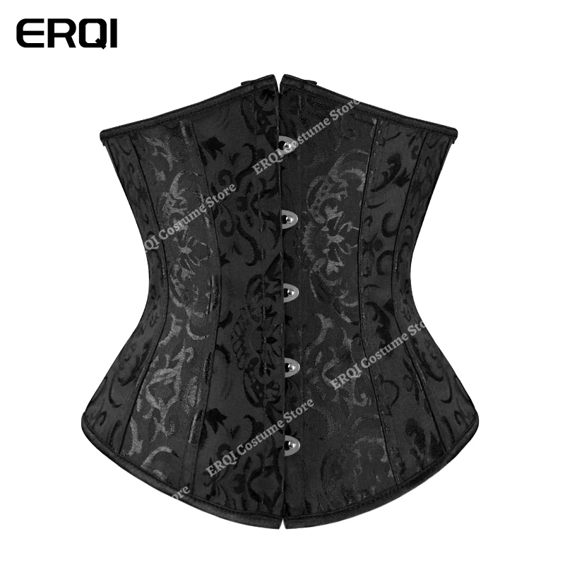 

Corset Underbust Sexy Women's Gothic Costume Jacquard Floral Bustier Top Vintage Corset Plus Size Red White Purple Black Pink
