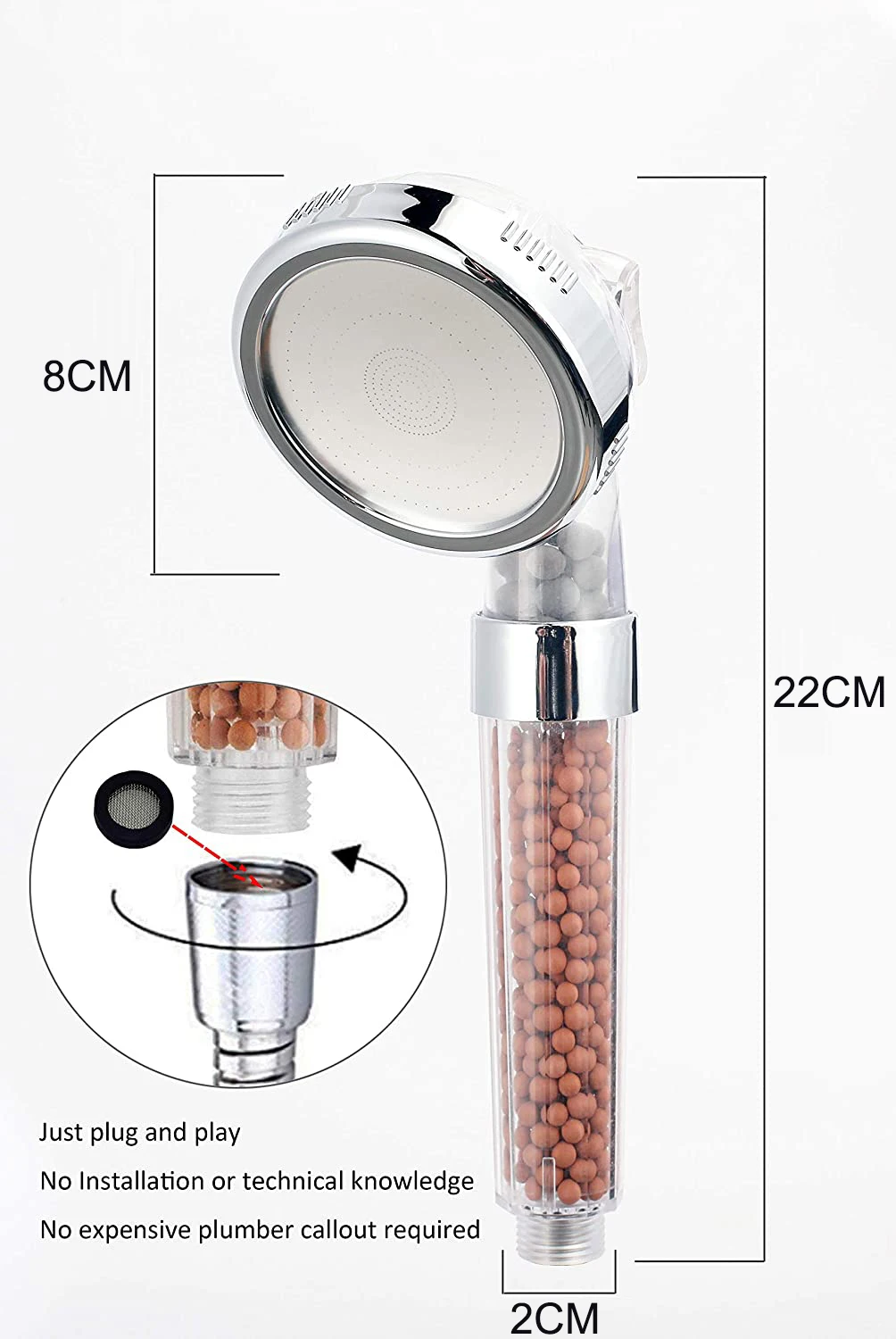 Насадка для душа регулируемая струйная головка 3 режима Водосбережение под