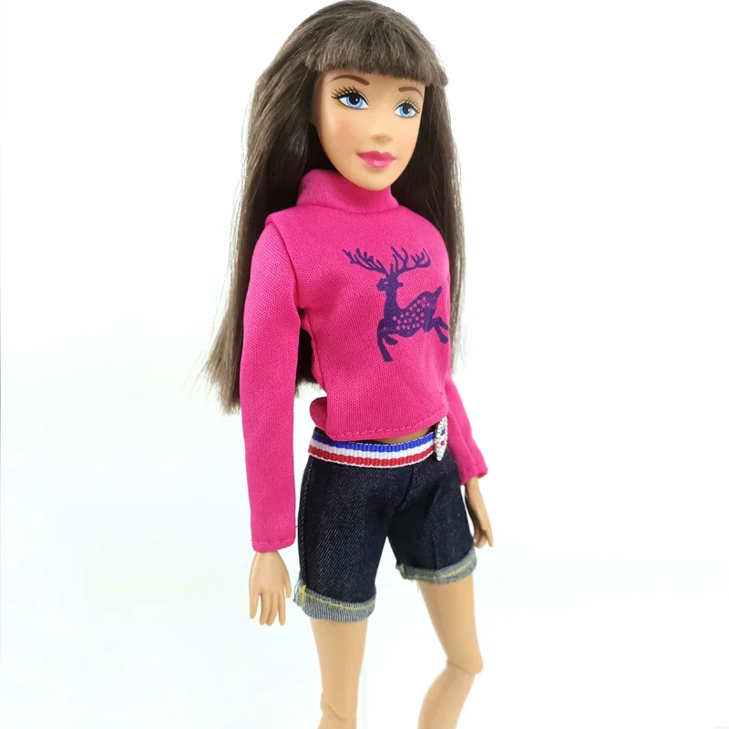 Elk Tops Hoodies Short Jean Pants Doll Clothes for Barbie Outfit Suit Set 1/6 BJD Dolls Best Christmas Gift Kid | Игрушки и хобби