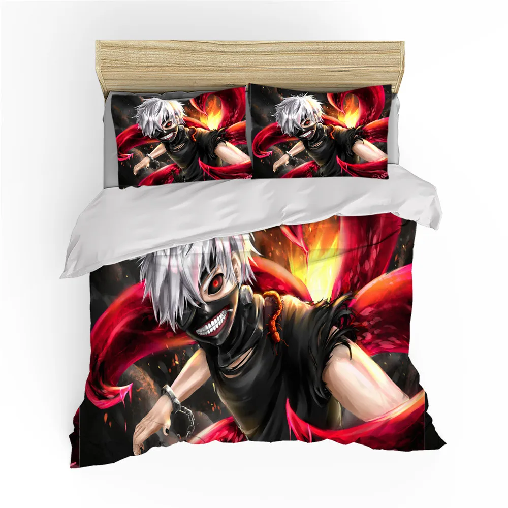 

Tokyo Ghoul Single and Double Full Queen King Size Bedding Set 2/3 Microfiber Down Comforter Set for Home Decor Bedding
