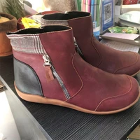 women boots 43 large size short boots fashion soft bottom ankle boots 2021 winter warm color blocking fashion platform boots