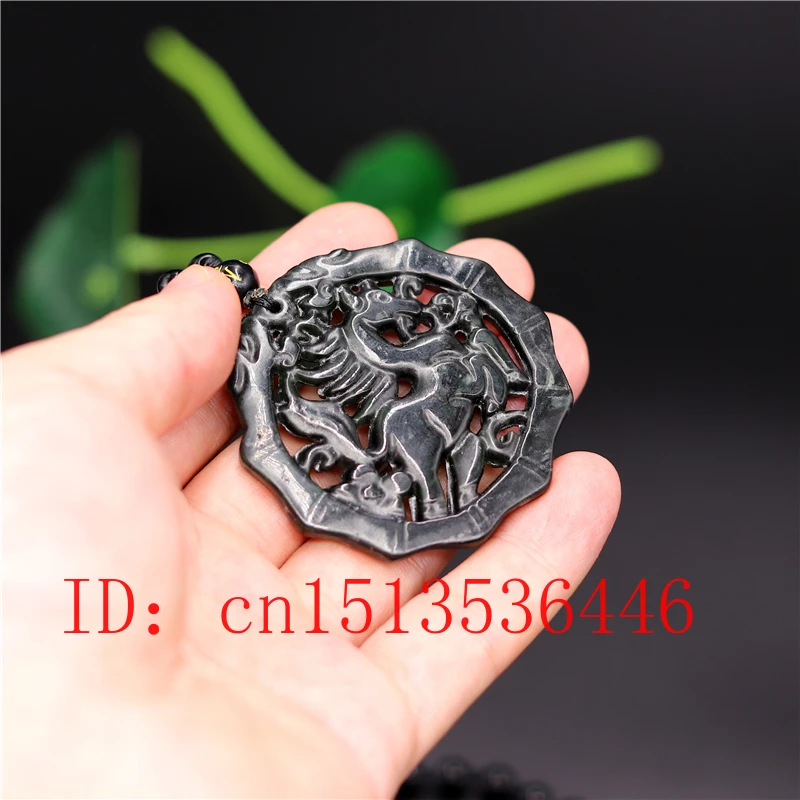 Китайская черная зеленая Нефритовая летящая лошадь нефритовая подвеска