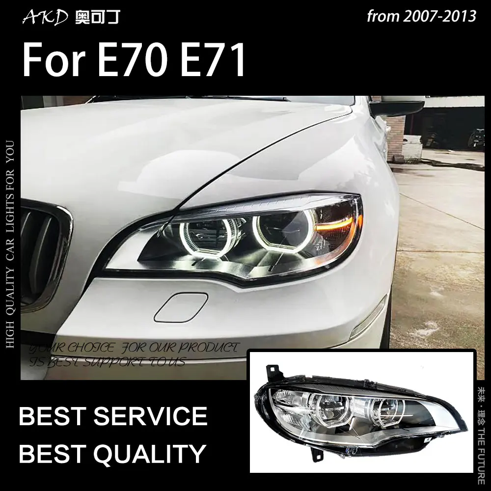 AKD автостайлинг фара для E71 E70 фары 2007 2013 X5 X6 ангельский глаз светодиодный ная
