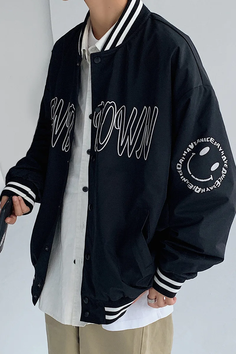 

L Trend National Trends Baseball Uniform Jacket Male STUDENT'S Stand Collar Printed