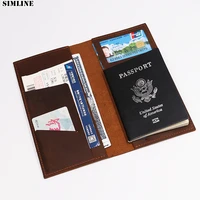 100 genuine leather travel wallet passport cover for men male vintage handmade long slim mens purse money bag card holder case