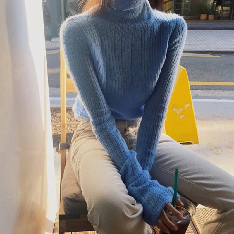BGTEEVER Winter Turtleneck Sweater for Women 2020 Spring Stretch Skinny Female Pullover Jumpers Slim Knitting Tops Femme | Женская