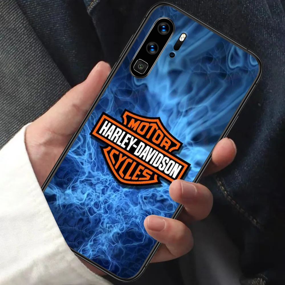 

Harley Motorcycle Davidson Phone Case For HUAWEI P 9 10 20 30 40 Lite smart Pro Z 2019 Nova 5T 6 7 i black Back Luxury Cover